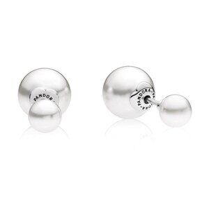 Retired Pandora White Luminous Drops Pearl Stud Earrings
